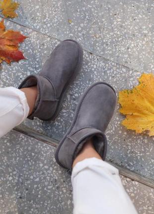 Теплым сапоги ugg mini grey с густым мехом /осень/зима/весна😍9 фото