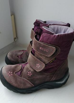 Зимние кожаные ботинки ecco gore-tex 27р. 17.5 см.