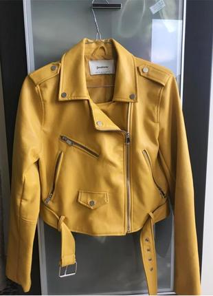 Косуха кожанка кожаная желтая