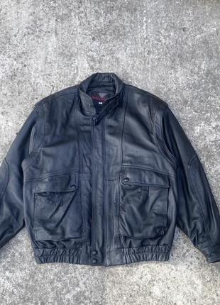 Винтажная кожаная куртка оригинал y2k vintage rare можно и стильная л