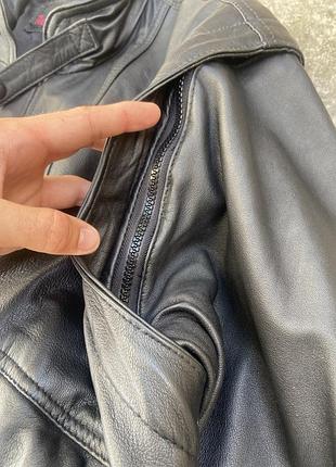 Винтажная кожаная куртка оригинал y2k vintage rare можно и стильная л