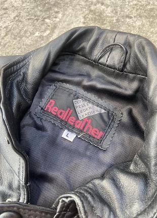 Винтажная кожаная куртка оригинал y2k vintage rare можно и стильная л