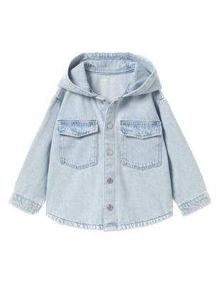 Джинсовая рубашка zara, пиджак, джинсовая куртка для мальчика, для девочки 104