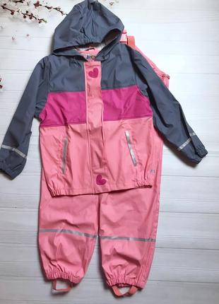 Комплект дощовик дівчинці куртка напівкомбінезон 122-128 см lupilu