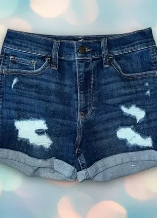 Женские джинсовые шорты hollister с высокой посадкой, размер 31 фото