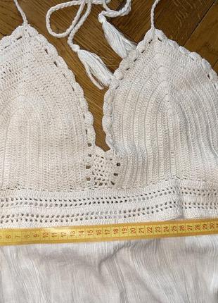 Пляжное вязаное мини платье макраме в бохо стиле zara3 фото