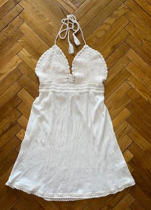 Пляжное платье мини макраме zara4 фото