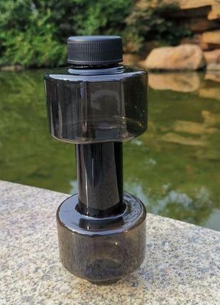 Бутылка для воды в форме гантели (0.5) - черная2 фото
