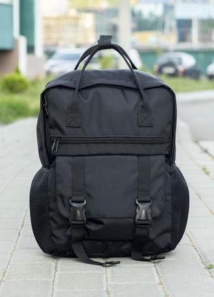 Женский черный городской сумка-рюкзак urban из ткани с 9 отделениями и отсеком под ноутбук 14 дюймов7 фото