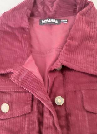 Вельветовий укорочений піджак куртка sassafras2 фото