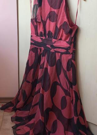 Шелковое платье миди в горох от бренда coast 100% шелк6 фото