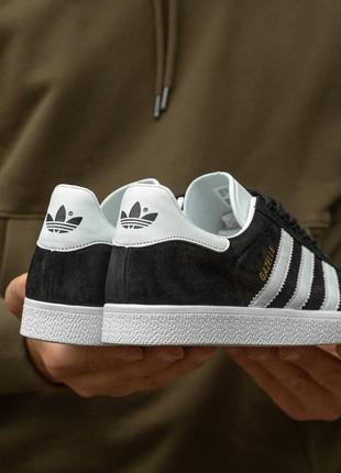 Мужские кроссовки adidas gazelle black white 40-41-44-453 фото