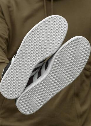 Мужские кроссовки adidas gazelle black white 40-41-44-456 фото