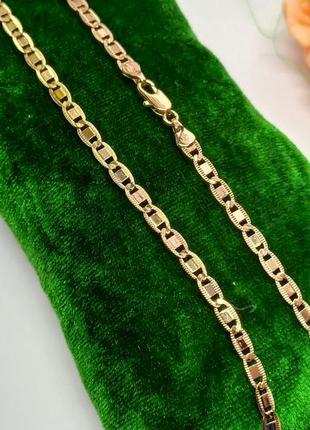 Позолоченная цепочка 4 мм 50 см - морская цепь, позолота, недорого + видеообзор