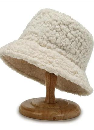 Теплая зимняя панама шапка шляпа котелок овчина тедди5 фото