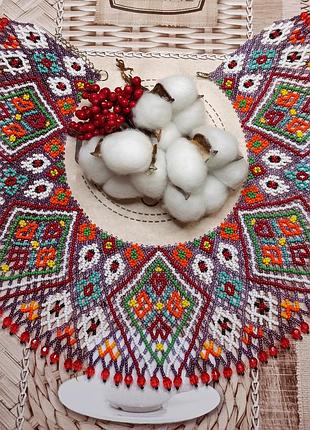 Крылья (колье из бисера, силянка) 3