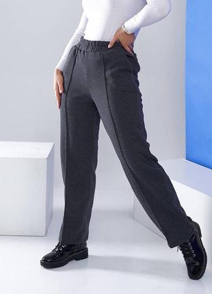 Жіночі теплі спортивні штани брюки 4/06/233 на флісі  (50-52,54-56,58-60,62-64 великі розміри батал)2 фото