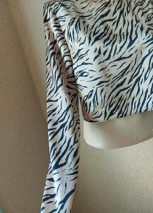 Укорочений топ блуза тигр зебра2 фото