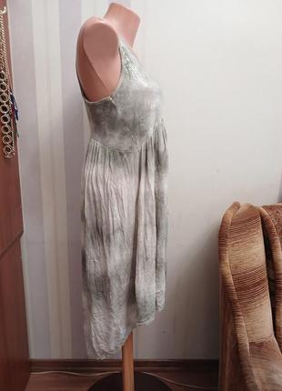 Италия сарафан платье миди хаки этно стиль бохо пайеткие с м платье мыды м с3 фото