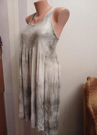 Италия сарафан платье миди хаки этно стиль бохо пайеткие с м платье мыды м с4 фото