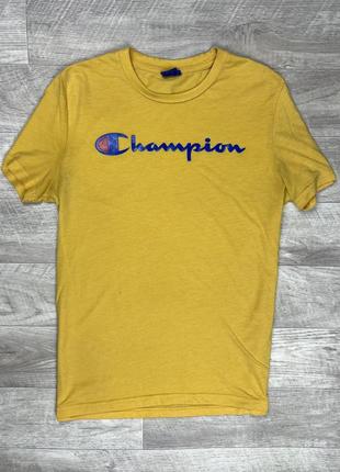 Champion authentic футболка s размер жёлтая с лого оригинал