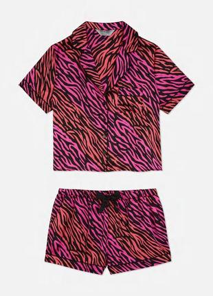Тигровая пижама комплект: рубашка и шорты1 фото