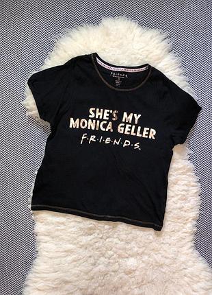 Домашняя пижамная футболка friends друзья натуральная хлопковая моника