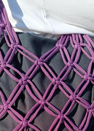 Авоськая фиолетовая розовая рябенька полиэфирный шнур