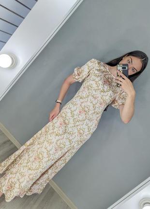 Длинное платье макси в стиле рустик с открытой спинкой выгитое паетками.1 фото