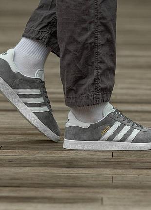 Женские кроссовки,кеды adidas gazelle grey white #адидас