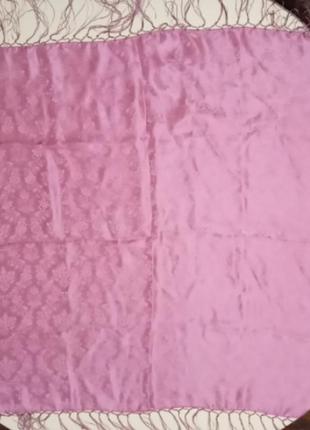 Платок шелк розовый3 фото