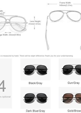 Сонцезахисні окуляри поляризаційні polarised чоловічі краплі авіатори police бренд kingseven n7936 колір: чорні4 фото
