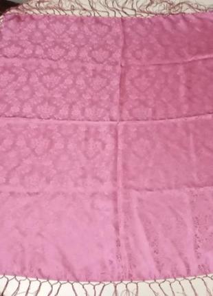 Платок шелк розовый2 фото