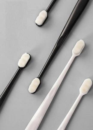 Ультратонка екологічна зубна щітка пряма з 20,000 волосків, біла та чорна