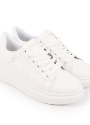 Стильные белые кроссовки кеды криперы на платформе толстой подошве массивные модные3 фото