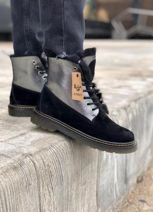 Супер ексклюзивні черевики з натуральним хутром dr martens /осінь/зима/весна😍6 фото