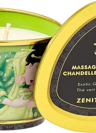 Масажна свічка з афродизіаками shunga massage candle exotic green tea (170 мл)