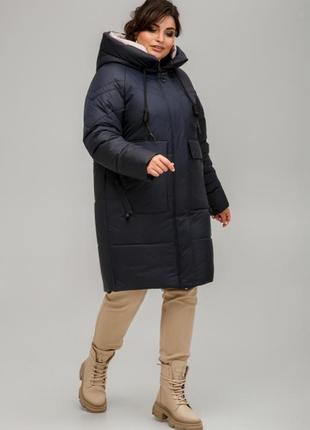 Пальто зимнее стёганое, пуховик с капюшоном (распродажа)2 фото