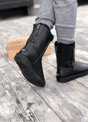 Высокие зимние сапоги ugg из кожи на змейке /осень/зима/весна😍3 фото