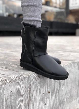 Высокие зимние сапоги ugg из кожи на змейке /осень/зима/весна😍7 фото