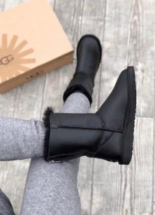 Высокие зимние сапоги ugg из кожи на змейке /осень/зима/весна😍9 фото