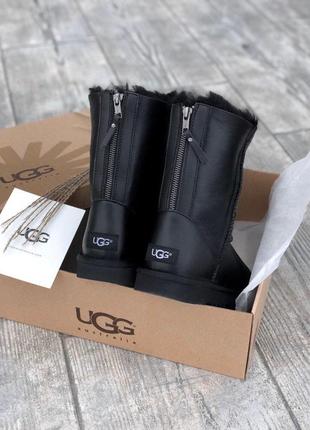 Высокие зимние сапоги ugg из кожи на змейке /осень/зима/весна😍10 фото