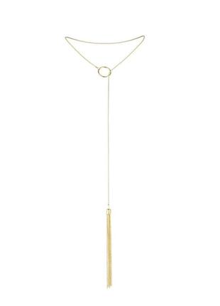 Цепочка-украшение для тела bijoux indiscrets magnifique tickler pendant chain gold1 фото