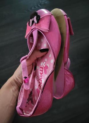 Рожеві туфлі minnie disney на липучках. для принцеси, круті!5 фото