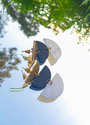 Стильные  женские серьги "adeli" позолоченные трехярусные сережки2 фото