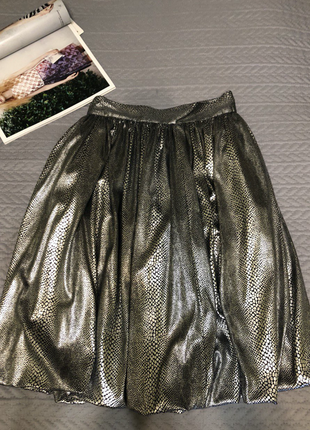 Новая, тренд 2024! блестящая юбка-колокольчик  "змеиная кожа" la pantera р. s-m2 фото
