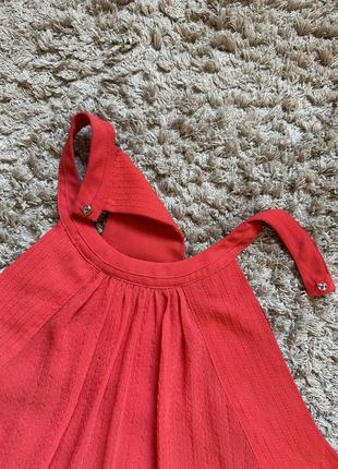 Топ под горло красный летняя блузка без рукавов h&m5 фото