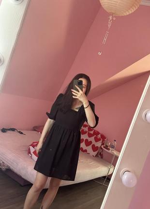 Черное льняное платье gepur3 фото