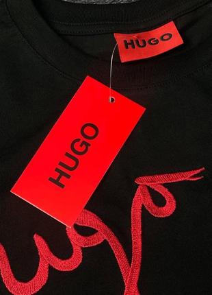 Мужская футболка hugo boss черная / повседневные футболки хуго босс2 фото