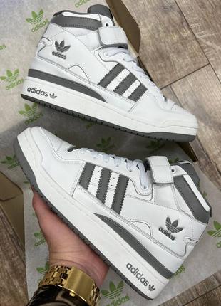 Высокие мужские кожаные кроссовки adidas forum 84 high 🆕 адидас форум